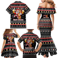Christmas Brewdolph Reindeer Family Matching Mermaid Dress and Hawaiian Shirt Xmas Holiday Patterns - Wonder Print Shop