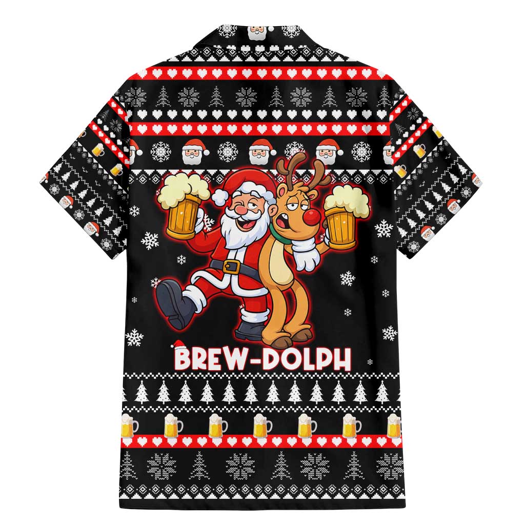 Christmas Brewdolph Reindeer Family Matching Mermaid Dress and Hawaiian Shirt Xmas Holiday Patterns - Wonder Print Shop