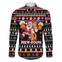 Christmas Brewdolph Reindeer Family Matching Mermaid Dress and Hawaiian Shirt Xmas Holiday Patterns - Wonder Print Shop
