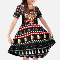 Christmas Brewdolph Reindeer Family Matching Off The Shoulder Long Sleeve Dress and Hawaiian Shirt Xmas Holiday Patterns - Wonder Print Shop