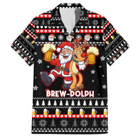 Christmas Brewdolph Reindeer Family Matching Off The Shoulder Long Sleeve Dress and Hawaiian Shirt Xmas Holiday Patterns - Wonder Print Shop