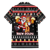 Christmas Brewdolph Reindeer Family Matching Off The Shoulder Long Sleeve Dress and Hawaiian Shirt Xmas Holiday Patterns - Wonder Print Shop