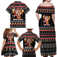 Christmas Brewdolph Reindeer Family Matching Off Shoulder Maxi Dress and Hawaiian Shirt Xmas Holiday Patterns - Wonder Print Shop