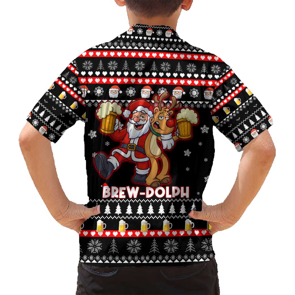 Christmas Brewdolph Reindeer Family Matching Puletasi and Hawaiian Shirt Xmas Holiday Patterns - Wonder Print Shop