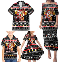 Christmas Brewdolph Reindeer Family Matching Puletasi and Hawaiian Shirt Xmas Holiday Patterns - Wonder Print Shop