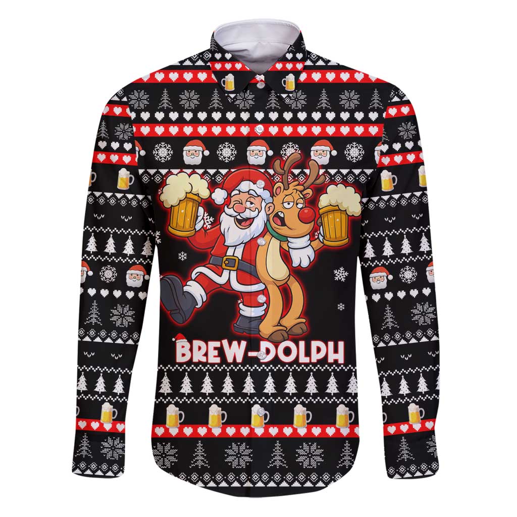 Christmas Brewdolph Reindeer Family Matching Puletasi and Hawaiian Shirt Xmas Holiday Patterns - Wonder Print Shop