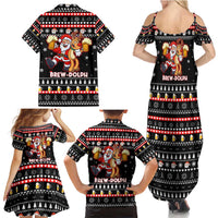 Christmas Brewdolph Reindeer Family Matching Summer Maxi Dress and Hawaiian Shirt Xmas Holiday Patterns - Wonder Print Shop