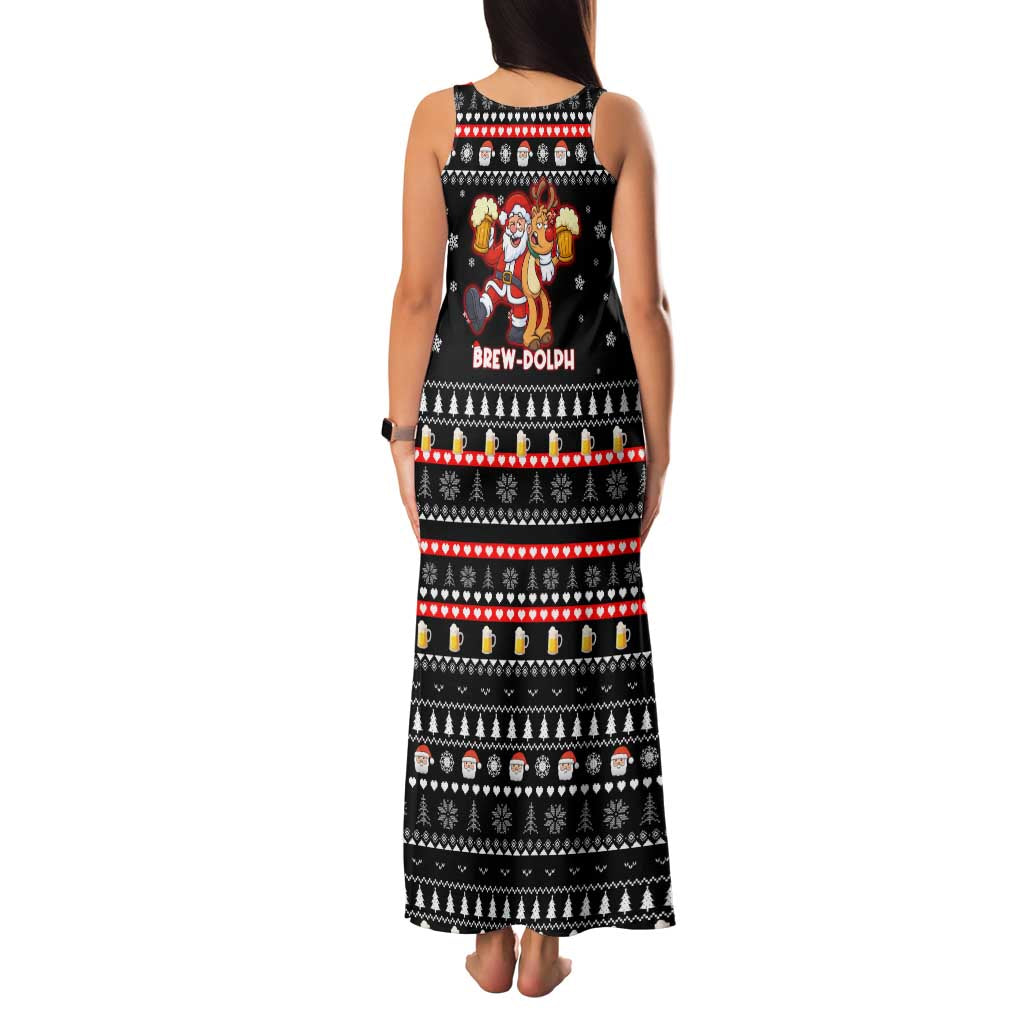 Christmas Brewdolph Reindeer Family Matching Tank Maxi Dress and Hawaiian Shirt Xmas Holiday Patterns - Wonder Print Shop
