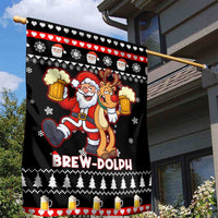 Christmas Brewdolph Reindeer Garden Flag Xmas Holiday Patterns - Wonder Print Shop