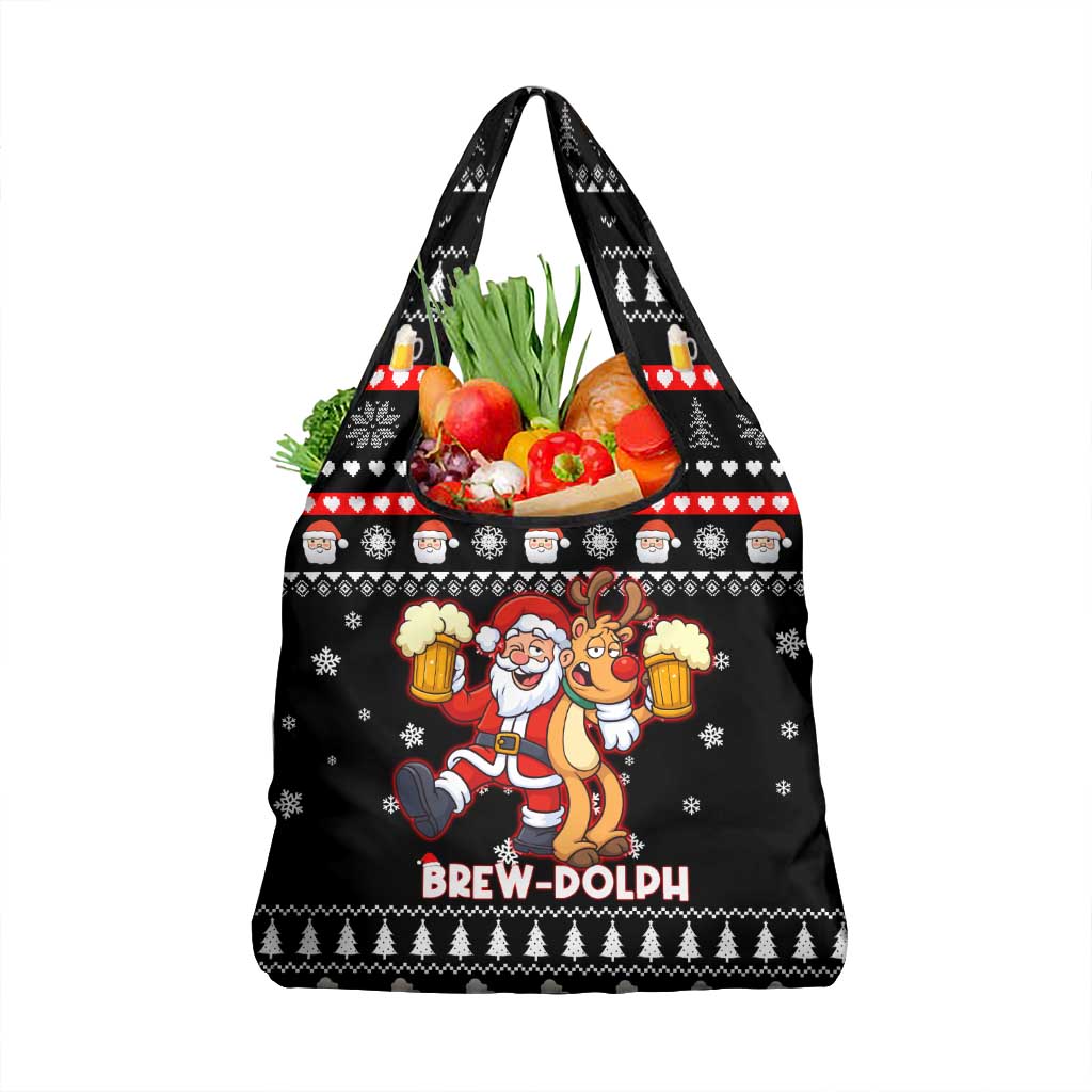 Christmas Brewdolph Reindeer Grocery Bag Xmas Holiday Patterns - Wonder Print Shop