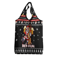 Christmas Brewdolph Reindeer Grocery Bag Xmas Holiday Patterns - Wonder Print Shop