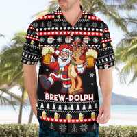 Christmas Brewdolph Reindeer Hawaiian Shirt Xmas Holiday Patterns - Wonder Print Shop