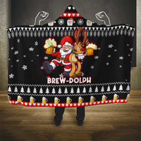Christmas Brewdolph Reindeer Hooded Blanket Xmas Holiday Patterns - Wonder Print Shop