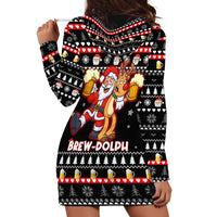 Christmas Brewdolph Reindeer Hoodie Dress Xmas Holiday Patterns - Wonder Print Shop