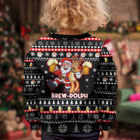 Christmas Brewdolph Reindeer Kid Ugly Christmas Sweater Xmas Holiday Patterns - Wonder Print Shop