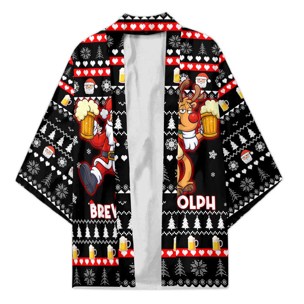 Christmas Brewdolph Reindeer Kimono Xmas Holiday Patterns - Wonder Print Shop