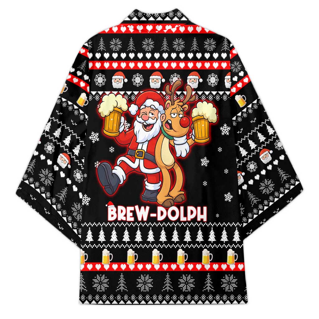 Christmas Brewdolph Reindeer Kimono Xmas Holiday Patterns - Wonder Print Shop