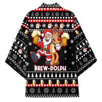 Christmas Brewdolph Reindeer Kimono Xmas Holiday Patterns - Wonder Print Shop