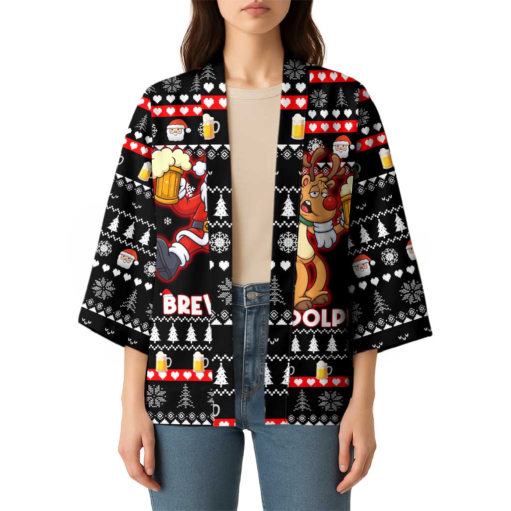 Christmas Brewdolph Reindeer Kimono Xmas Holiday Patterns - Wonder Print Shop