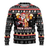 Christmas Brewdolph Reindeer Ugly Christmas Sweater Xmas Holiday Patterns - Wonder Print Shop