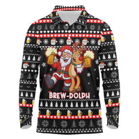 Christmas Brewdolph Reindeer Long Sleeve Polo Shirt Xmas Holiday Patterns - Wonder Print Shop