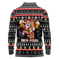 Christmas Brewdolph Reindeer Long Sleeve Polo Shirt Xmas Holiday Patterns - Wonder Print Shop