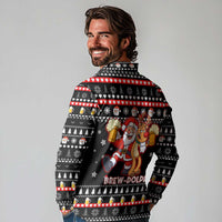 Christmas Brewdolph Reindeer Long Sleeve Polo Shirt Xmas Holiday Patterns - Wonder Print Shop