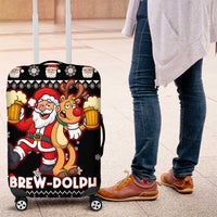 Christmas Brewdolph Reindeer Luggage Cover Xmas Holiday Patterns - Wonder Print Shop