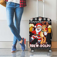 Christmas Brewdolph Reindeer Luggage Cover Xmas Holiday Patterns - Wonder Print Shop