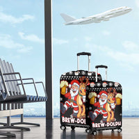 Christmas Brewdolph Reindeer Luggage Cover Xmas Holiday Patterns - Wonder Print Shop