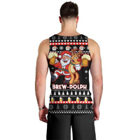 Christmas Brewdolph Reindeer Men Tank Top Xmas Holiday Patterns - Wonder Print Shop