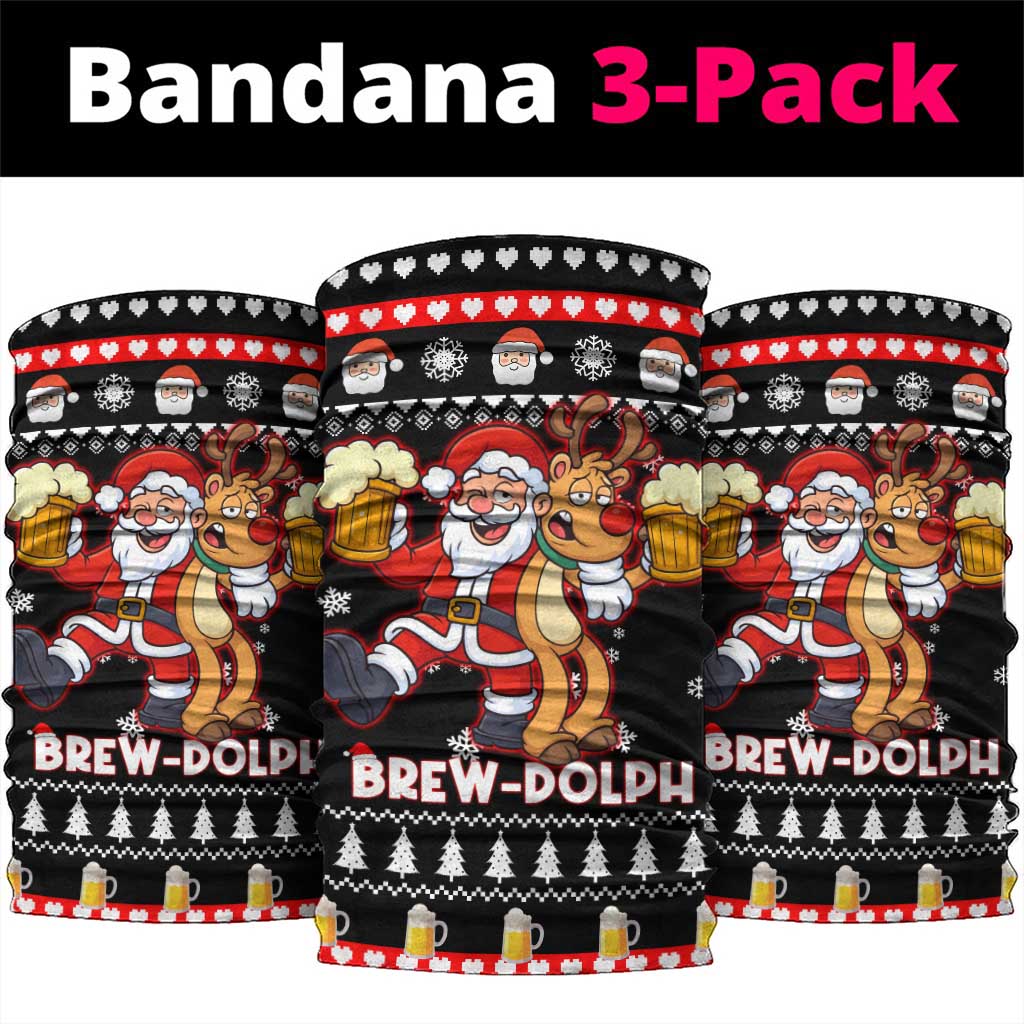 Christmas Brewdolph Reindeer Neck Gaiter Xmas Holiday Patterns - Wonder Print Shop