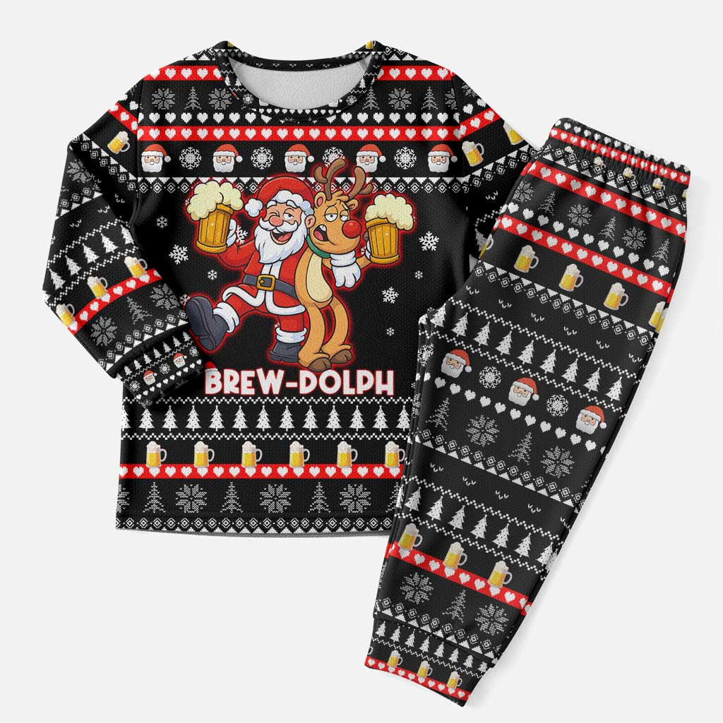 Christmas Brewdolph Reindeer Christmas Pajama Set Xmas Holiday Patterns - Wonder Print Shop