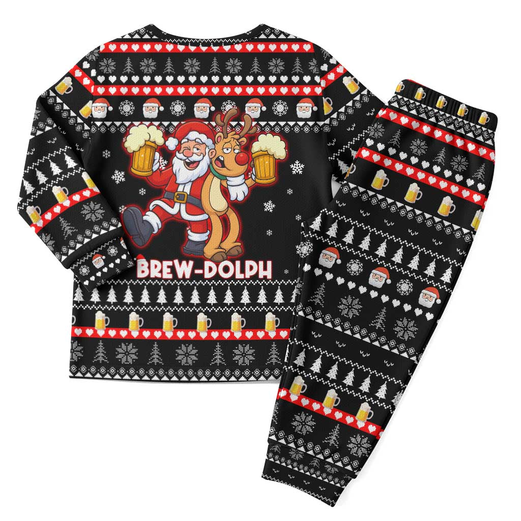 Christmas Brewdolph Reindeer Christmas Pajama Set Xmas Holiday Patterns - Wonder Print Shop