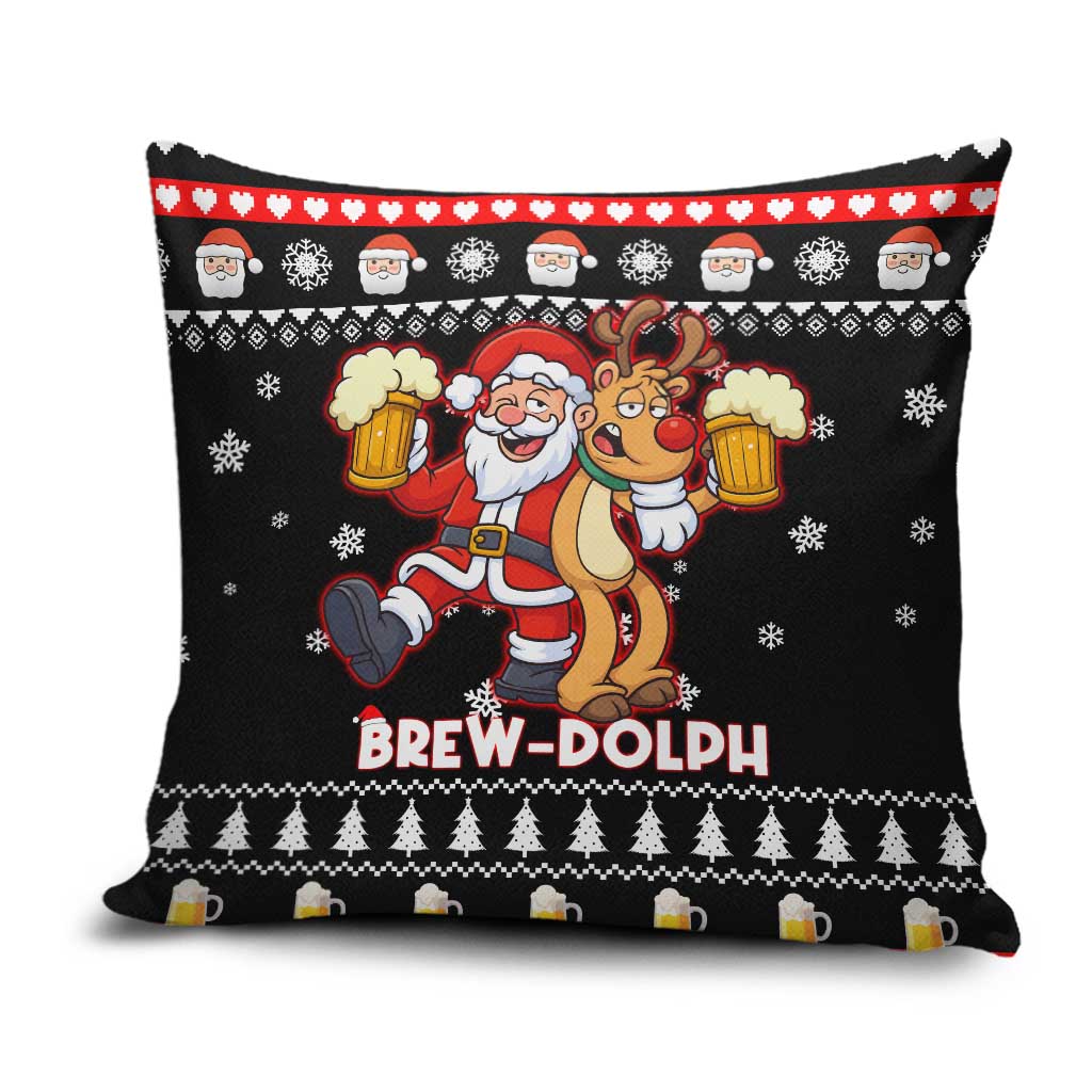 Christmas Brewdolph Reindeer Pillow Cover Xmas Holiday Patterns - Wonder Print Shop