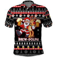 Christmas Brewdolph Reindeer Polo Shirt Xmas Holiday Patterns - Wonder Print Shop