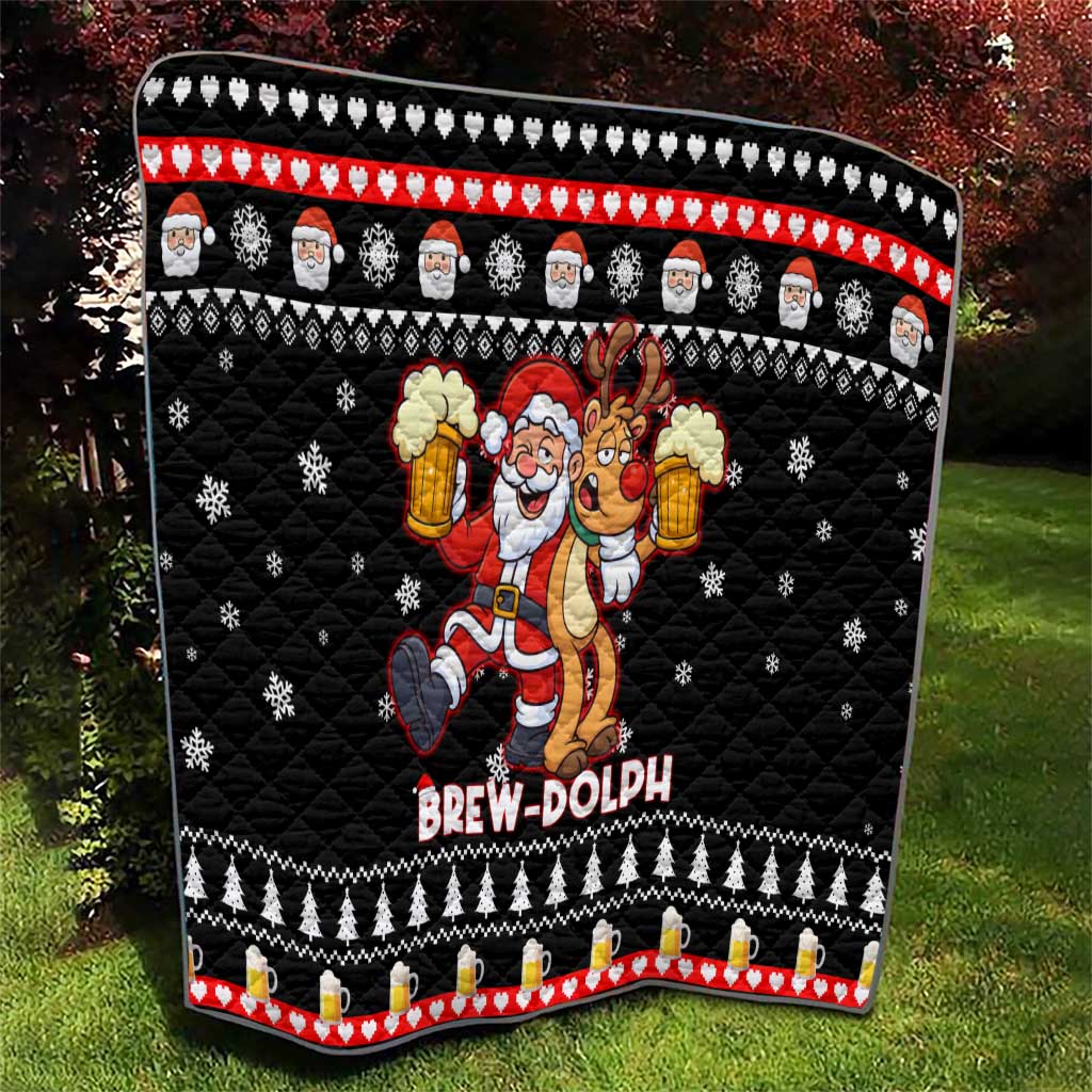 Christmas Brewdolph Reindeer Quilt Xmas Holiday Patterns - Wonder Print Shop
