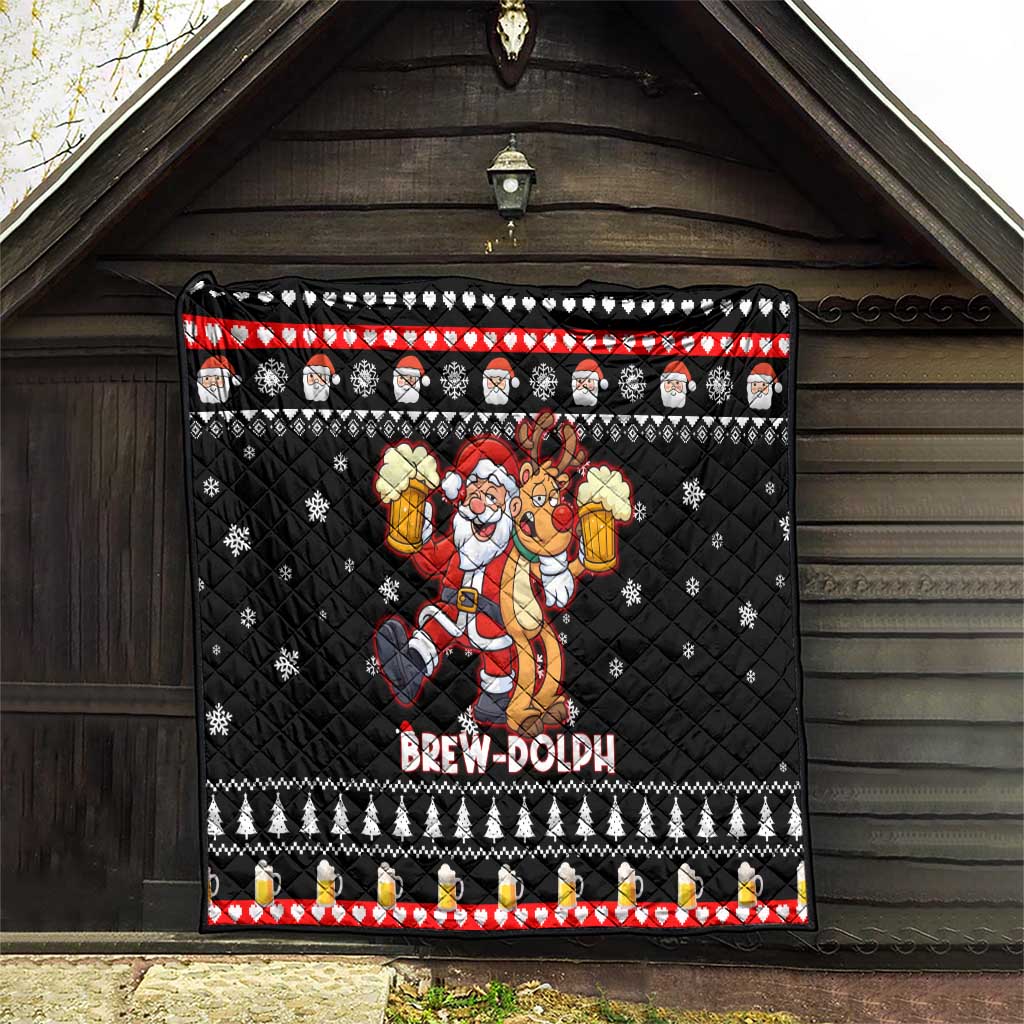 Christmas Brewdolph Reindeer Quilt Xmas Holiday Patterns - Wonder Print Shop