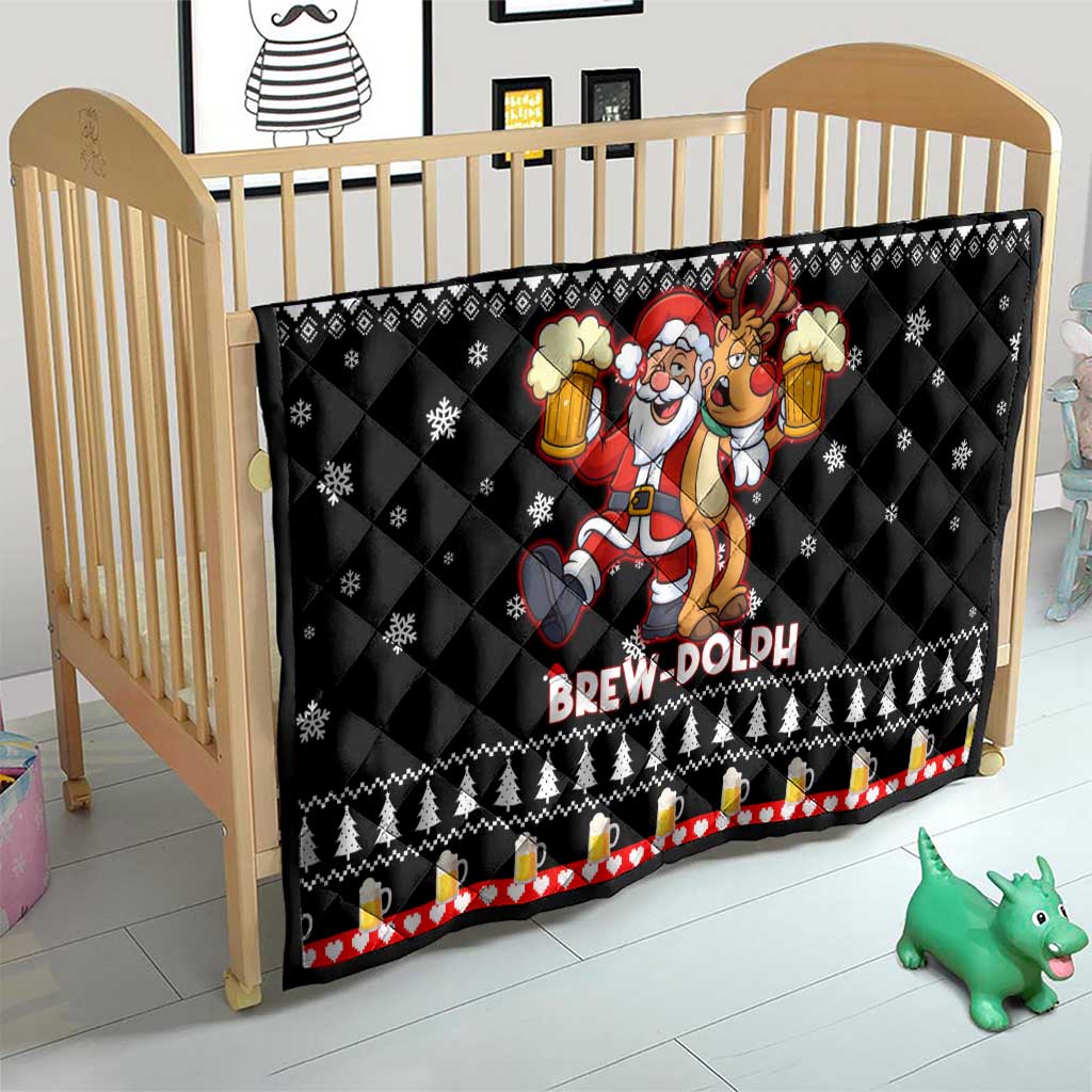 Christmas Brewdolph Reindeer Quilt Xmas Holiday Patterns - Wonder Print Shop