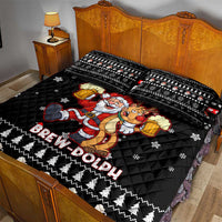 Christmas Brewdolph Reindeer Quilt Bed Set Xmas Holiday Patterns - Wonder Print Shop