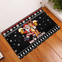 Christmas Brewdolph Reindeer Rubber Doormat Xmas Holiday Patterns - Wonder Print Shop