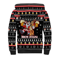 Christmas Brewdolph Reindeer Sherpa Hoodie Xmas Holiday Patterns - Wonder Print Shop