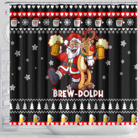Christmas Brewdolph Reindeer Shower Curtain Xmas Holiday Patterns - Wonder Print Shop