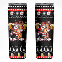 Christmas Brewdolph Reindeer Skinny Tumbler Xmas Holiday Patterns - Wonder Print Shop