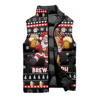 Christmas Brewdolph Reindeer Sleeveless Puffer Jacket Xmas Holiday Patterns - Wonder Print Shop