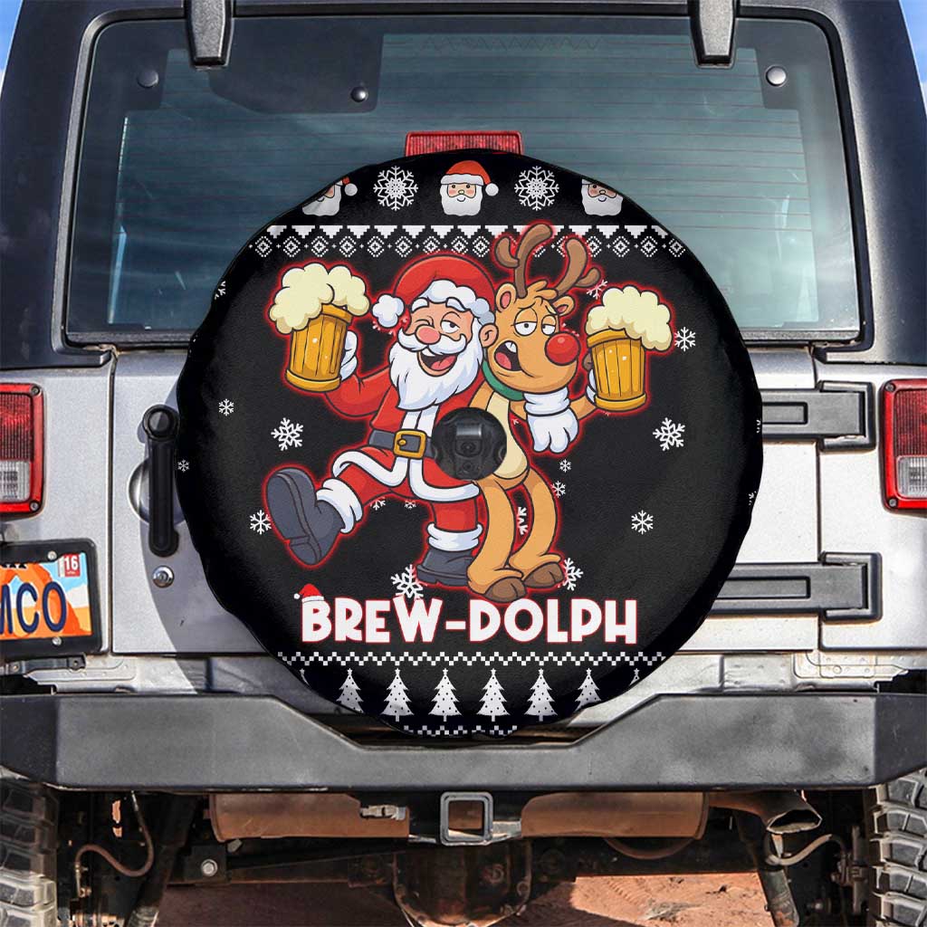 Christmas Brewdolph Reindeer Spare Tire Cover Xmas Holiday Patterns - Wonder Print Shop