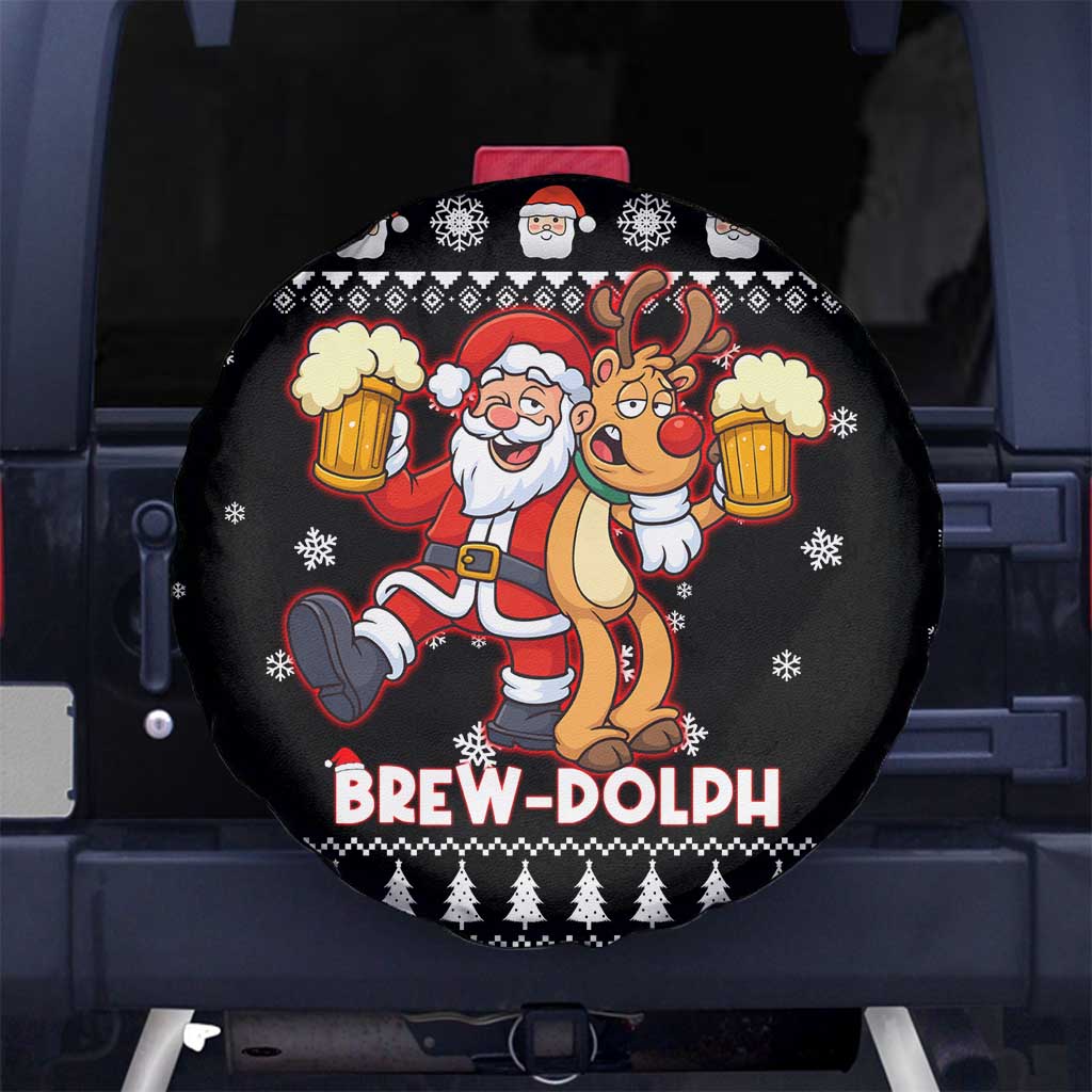 Christmas Brewdolph Reindeer Spare Tire Cover Xmas Holiday Patterns - Wonder Print Shop