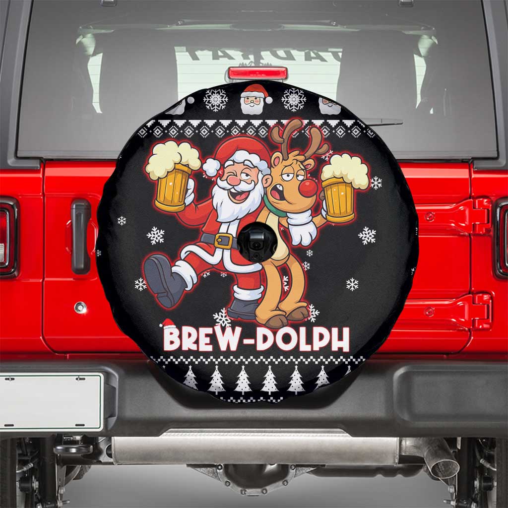 Christmas Brewdolph Reindeer Spare Tire Cover Xmas Holiday Patterns - Wonder Print Shop
