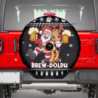 Christmas Brewdolph Reindeer Spare Tire Cover Xmas Holiday Patterns - Wonder Print Shop