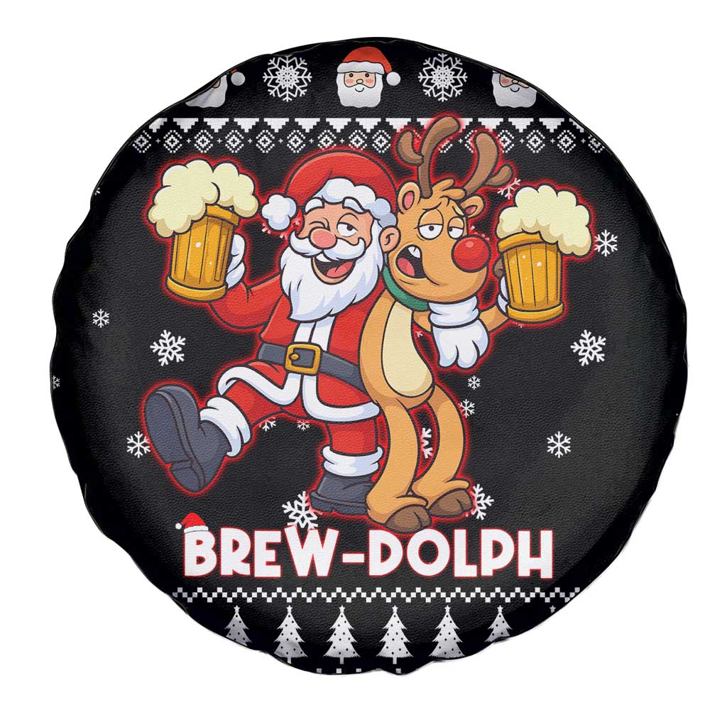 Christmas Brewdolph Reindeer Spare Tire Cover Xmas Holiday Patterns - Wonder Print Shop